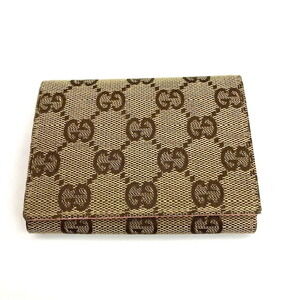 GUCCI Card Case Wallet Business Holder GG Canvas